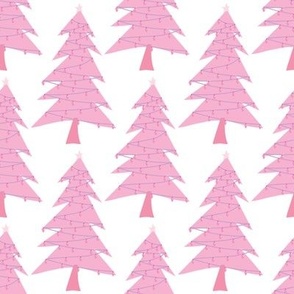 Retro Style Lit Christmas Trees-Bubble Gum Palette-Small Scale