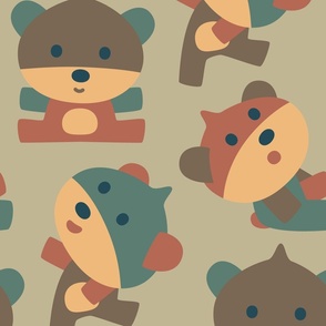 Warm Fuzzy Cartoon Bear Pattern Calcetines De Tubo Medio - Temu