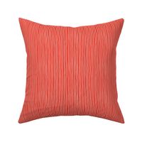 Hand drawn skinny stripes on coral red - 4”