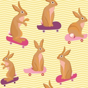 Bunny Skateboarders Cute Cuter Cutest - Large