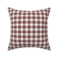 Rugged Country Buffalo Check in Rust and Cream White, Medium Scale