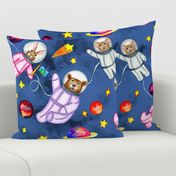 Watercolor Forest Friends Astronauts in Space