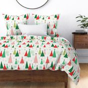 Retro Christmas Trees - Red and Green
