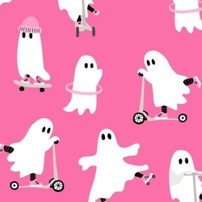 Cool Skate Board Ghosts Bright PINK - 3 inch