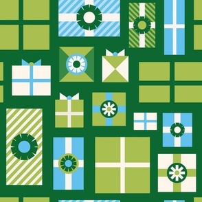 Christmas gifts - Green and blue