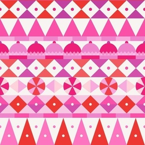 Geometric Candy - Pink and Red