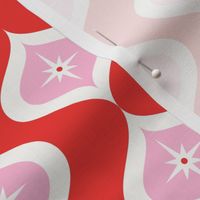 Retro Christmas Ogee - Red and Pink