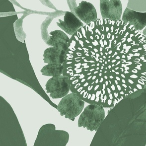 FLOWER PUFF TONAL GREEN ORIGINAL LARGE