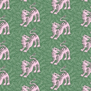 simple fierce tiger / pink and green / medium