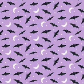 bats, halloween, moon, stars, spooky, purple