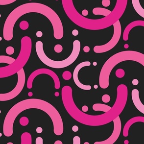(L) Abstract pink arches and curves / smileys 
