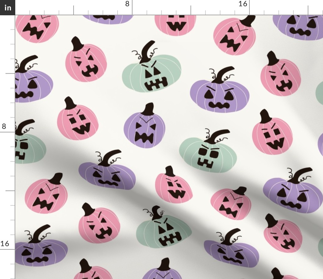 halloween, pumpkin, jack o lantern, spooky, pastel, pink, purple, green