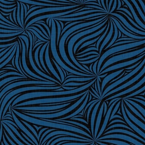 Decorative Abstraction - Wavy Texture in Dark Blue Shades / Large