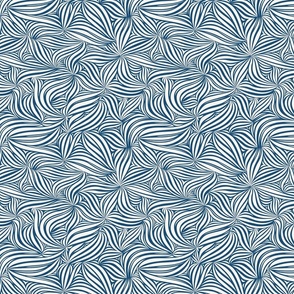 Decorative Abstraction - Wavy Texture in Dark Blue and Ivory Shades / Medium