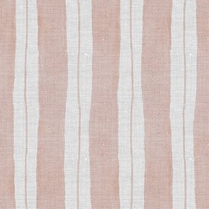 Beige Wide and Narrow Vertical Stripes - Watercolor Hand Drawn - Warm Neutrals - Sunbaked - Linen Texture