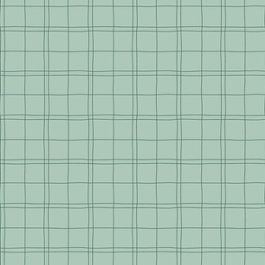 fine line check in sea green large