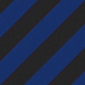 Bold, textured diagonal stripe cobald blue black