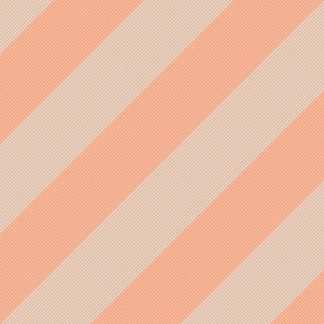 Bold, textured diagonal stripe apricot and peach cream