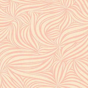 Decorative Abstraction - Wavy Texture in Blush Pink and Cream Shades / Large