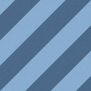 Bold, textured diagonal stripe denim blue light blue