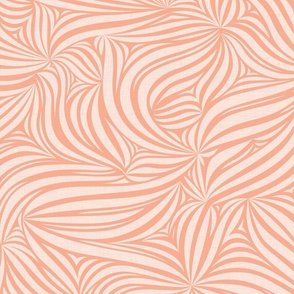 Decorative Abstraction - Wavy Texture in Peach and Cream Shades / Large