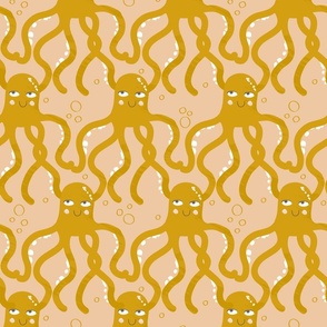 octopus in apricot yellow large