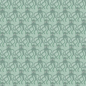 octopus in sea green small