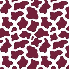Small Scale Cow Print in Wine