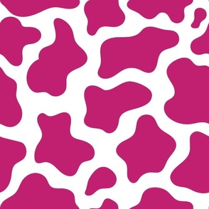 Large Scale Cow Print in Bubblegum Pink