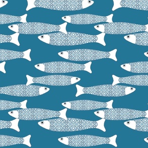 F03 Ocean Shoal Teal - repeating two direction shoal