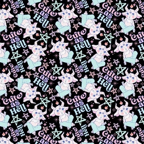 cute as hell pattern_black