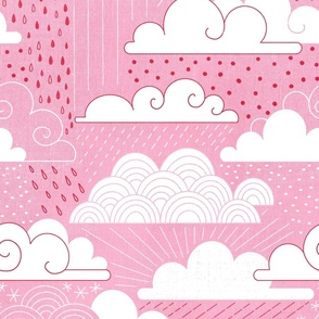 Art Deco Pink Showers - Large Scale