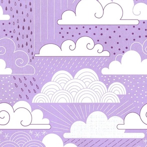 Art Deco Lilac Showers - Large Scale