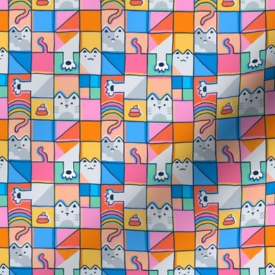 Cute kitty cat color blocks