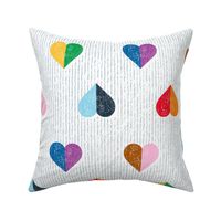 Heart Pin Stripe - Rainbow Colors - Large