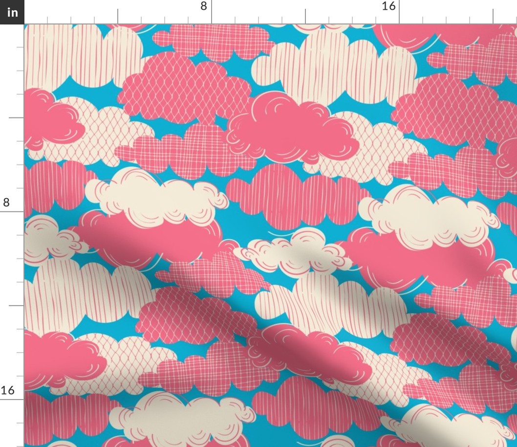 Kids fantasia Clouds Blue Pink small size