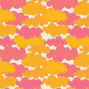 Kids Fantasia Clouds Yellow Pink small size