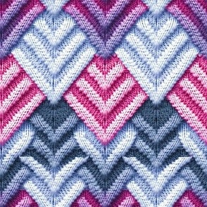 Lilac Magenta Zigzag Chevron Crochet and Knit