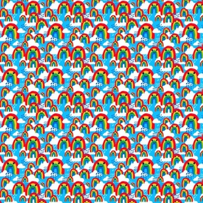 Clear blue cute cheerful rainbows