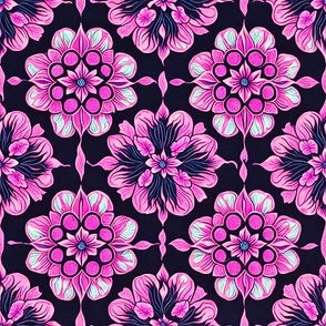 Flowers pink pirple and dark blue large scale