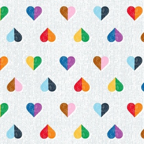 Heart Pin Stripe - Rainbow Colors - Medium