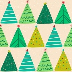 Festive Christmas Tree Triangles on Cream