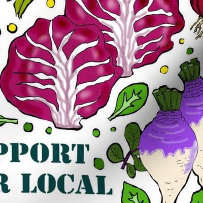 Support Your Local Food Bank on white 18x18