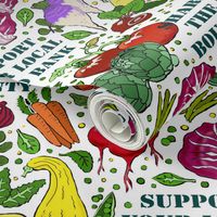 Support Your Local Food Bank on white 18x18