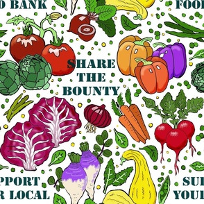 Support Your Local Food Bank on white 18x18