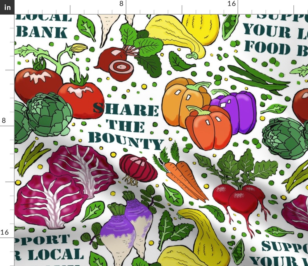 Support Your Local Food Bank on white 18x18