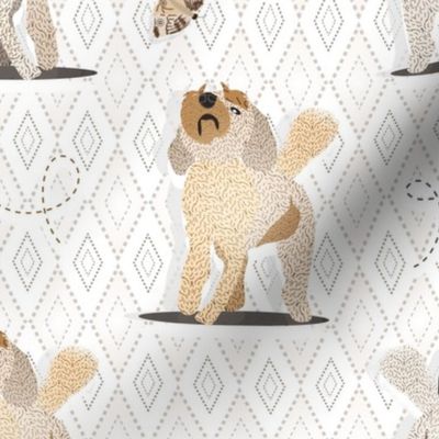 Keep Your Chin Up!  Doodle Dogs, White Background, 3600, v08—dog, puppy, Cute Cutest Kids Sheets, Butterfly, Diamond, Check, encourage, encouragement