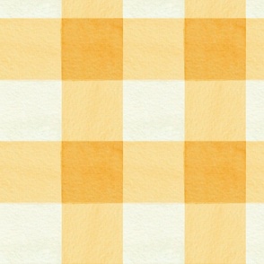 Sunny yellow watercolor gingham