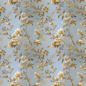 Amelia Beaute - on Gold/Sky Blue Silk Wallpaper 