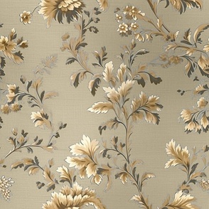 Amelia Beaute - on Gold/Deep Gold  Silk Wallpaper 